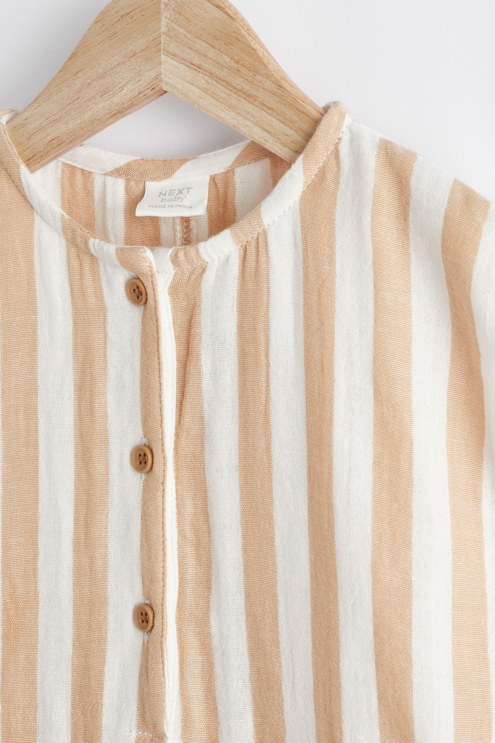 Rust/White Stripe Baby Woven Romper (0mths-2yrs) - Image 8 of 11