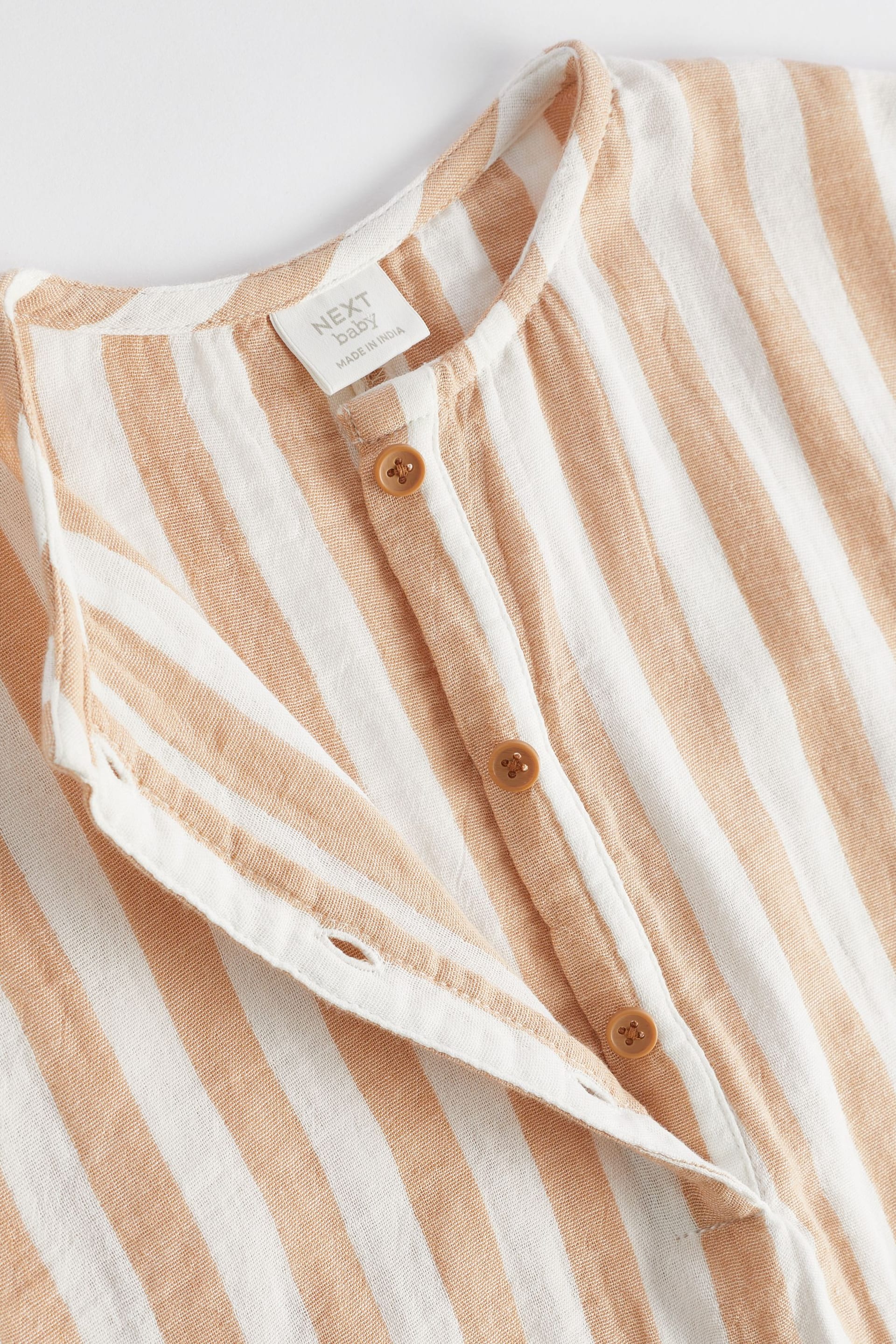Rust/White Stripe Baby Woven Romper (0mths-2yrs) - Image 9 of 11