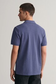 GANT Blue Melange Regular Shield Polo Shirt - Image 2 of 2