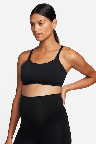 Nike Black Maternity Alate Light Support Lined Nursing Sports Bra