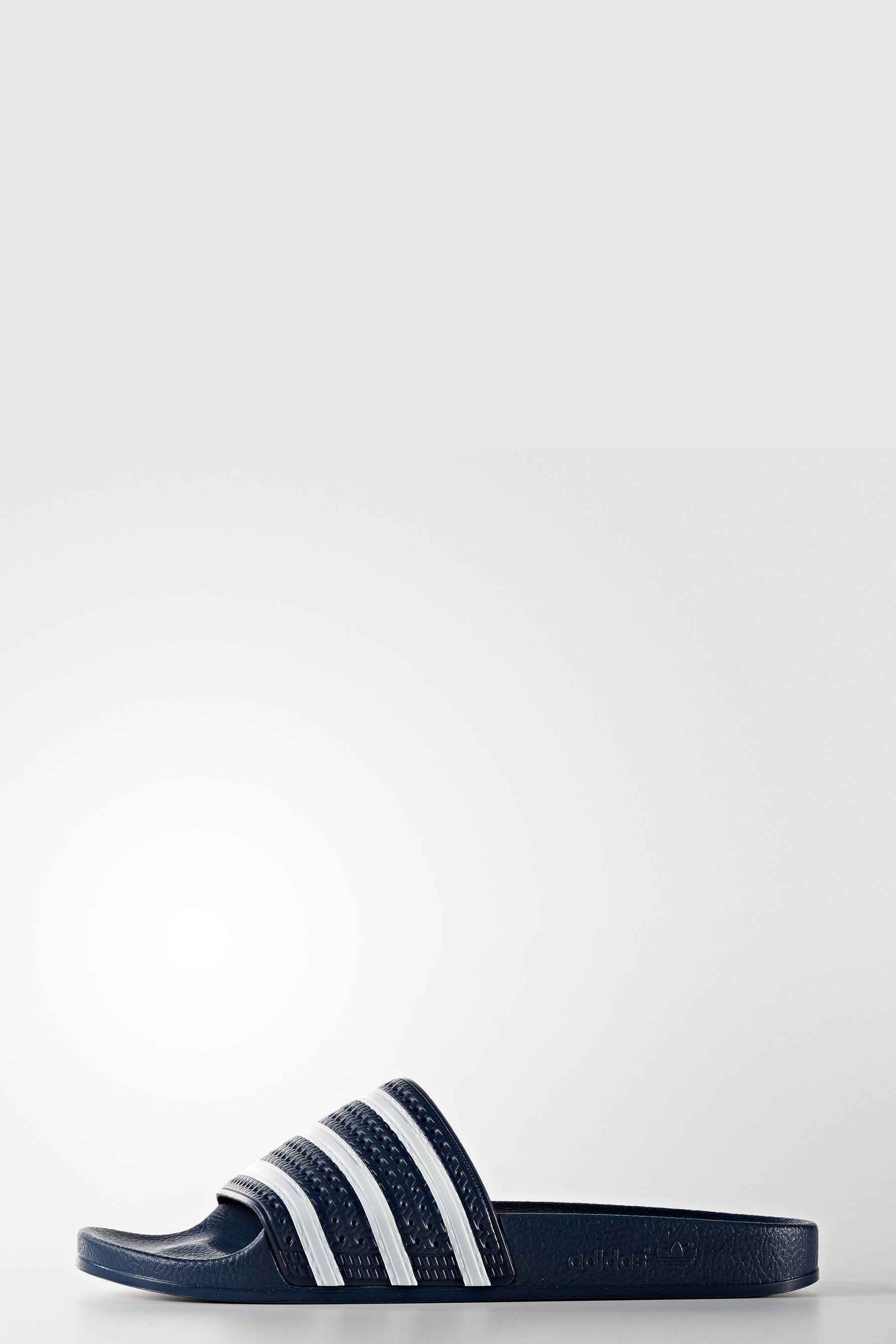 Adidas originals adilette sliders in white navy sales