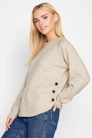 PixieGirl Petite Brown Button Hem Jumper - Image 1 of 4