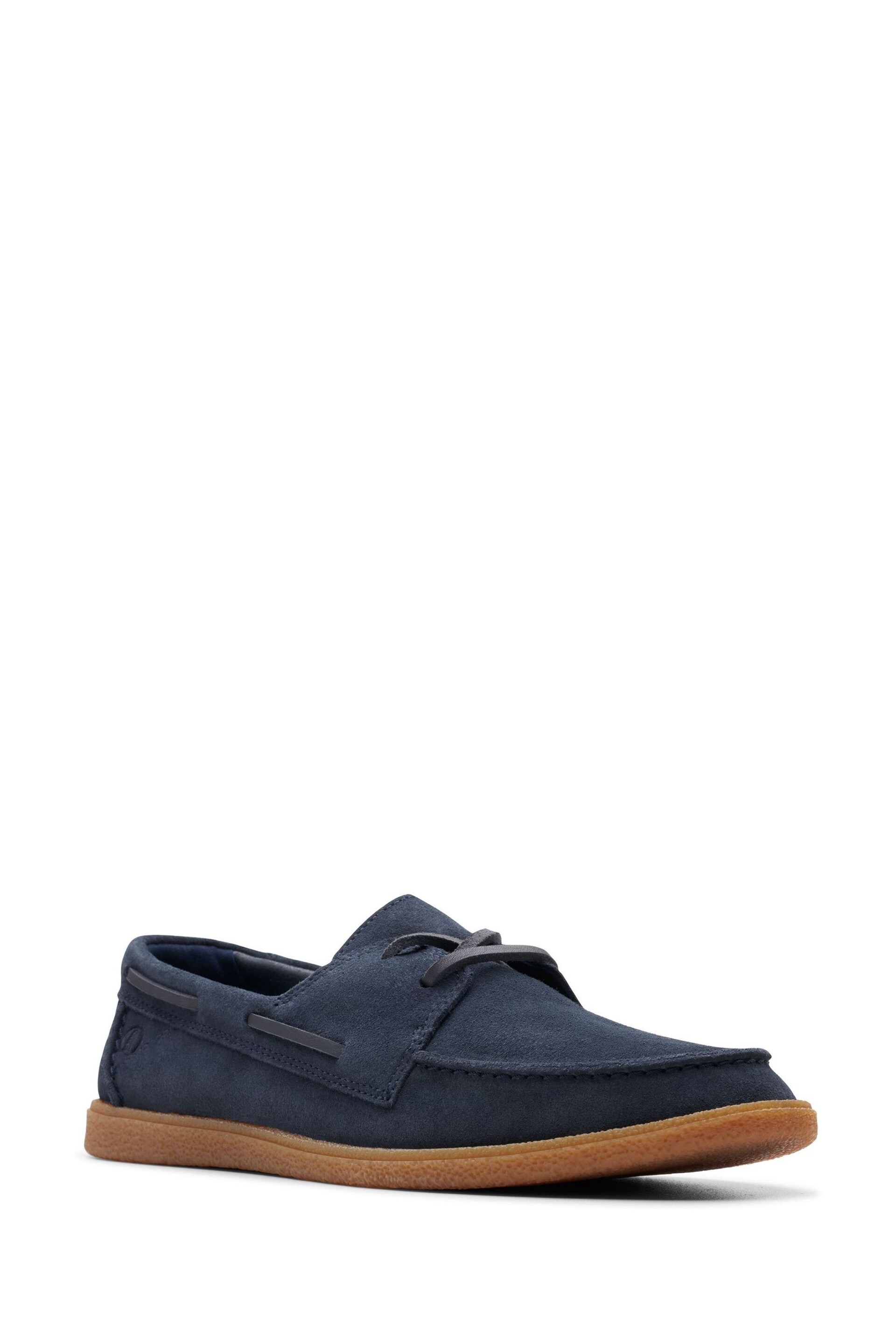 Clarks Blue Suede Clarkbay Go Shoes - Image 2 of 6