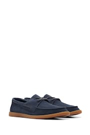 Clarks Blue Suede Clarkbay Go Shoes - Image 3 of 6