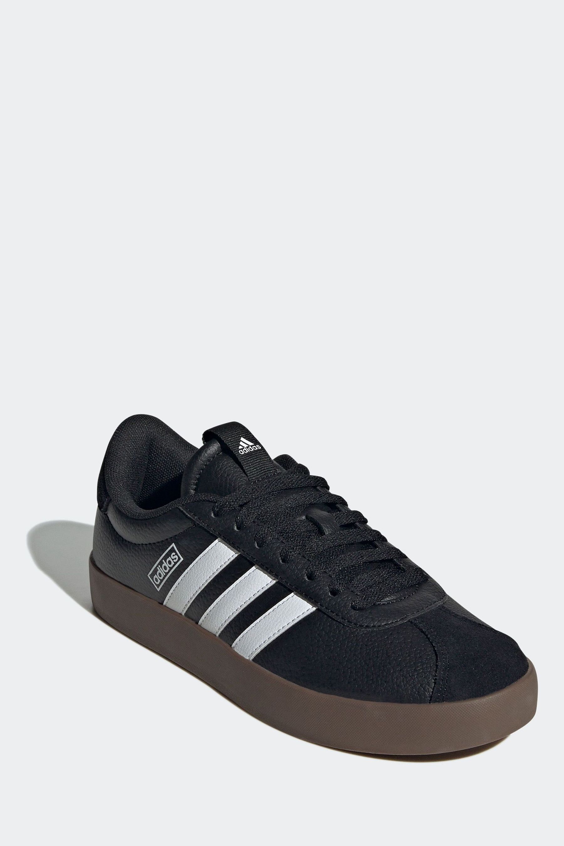 Adidas black white gum sole best sale