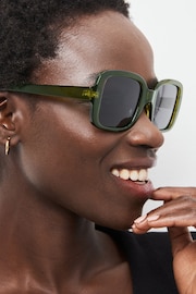 Green Polarised Rectangle Sunglasses - Image 2 of 6