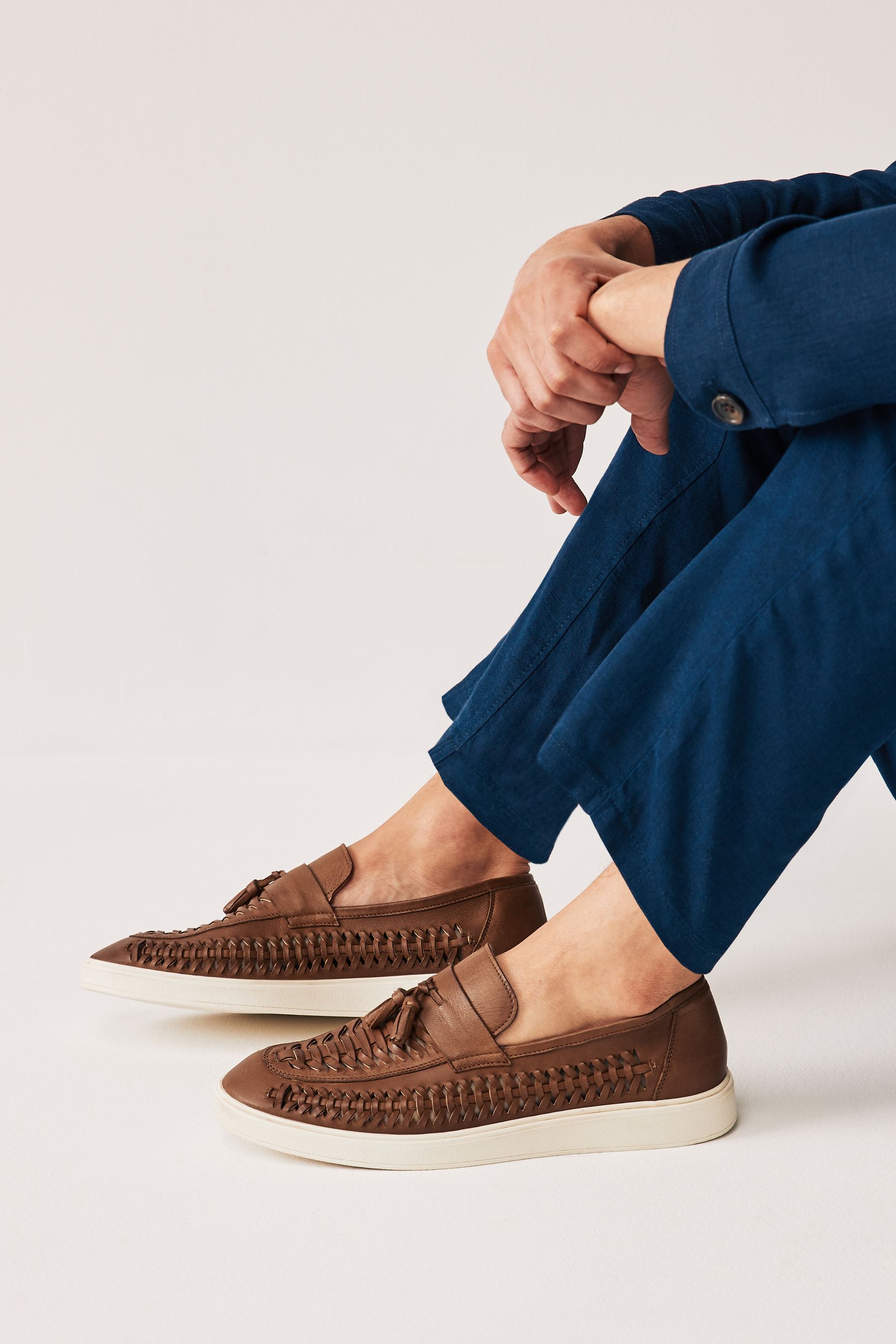Mens woven tassel loafers new arrivals
