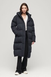 Superdry Blue Longline Hooded Puffer Gilet - Image 2 of 6