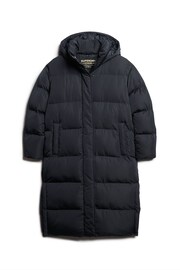 Superdry Blue Longline Hooded Puffer Gilet - Image 4 of 6