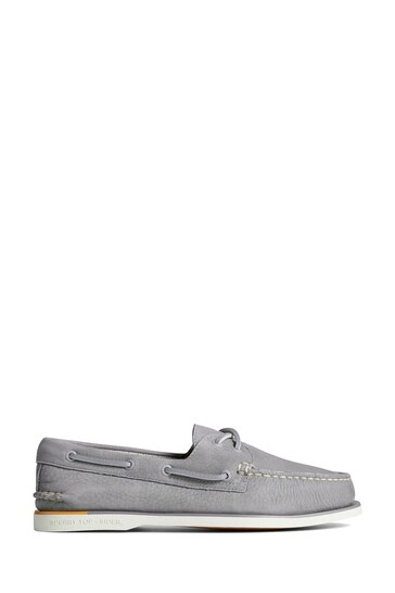 Sperry Grey Gold Authentic Original 2-Eye Nubuck Shoes