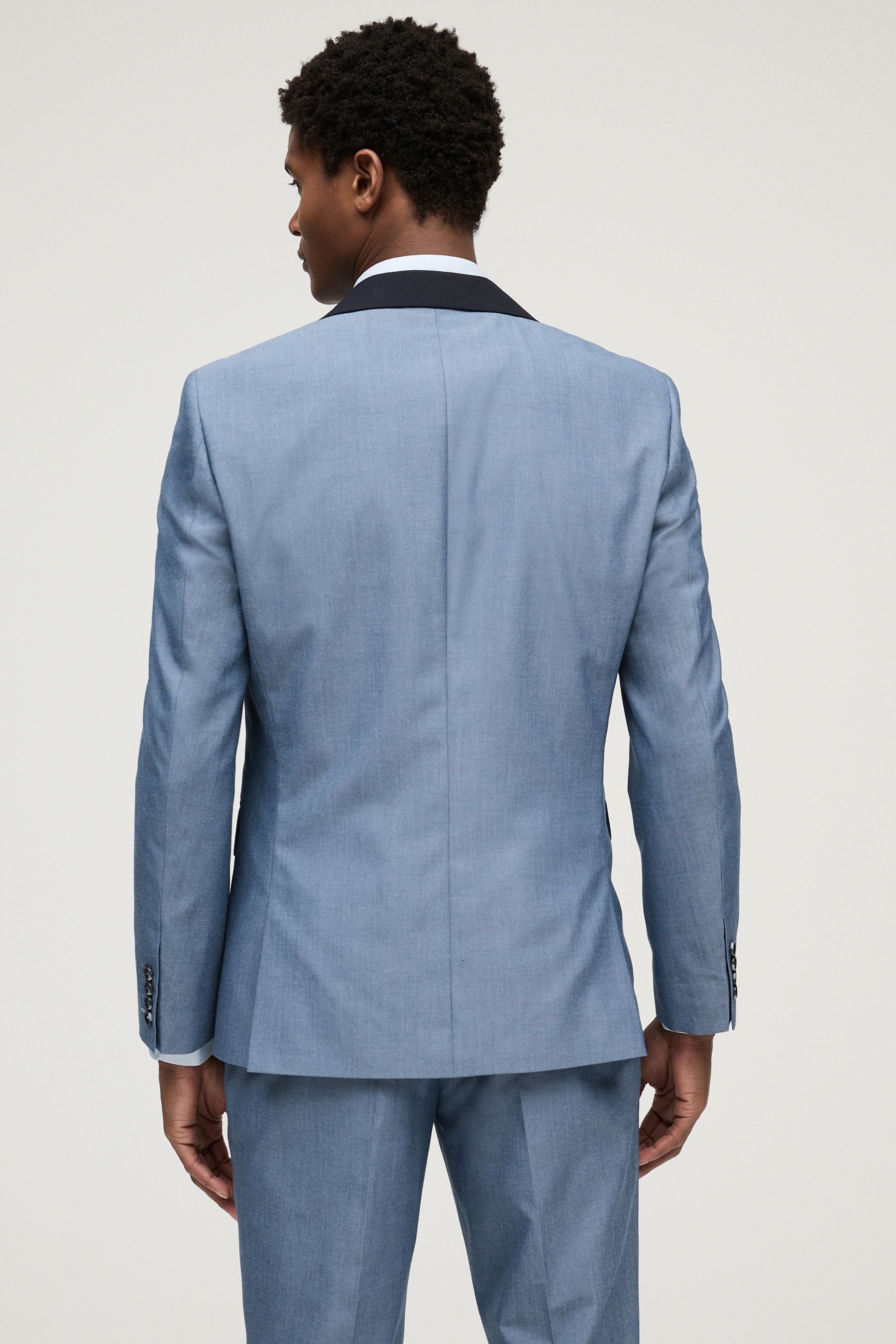 Blue suit grey jacket shop