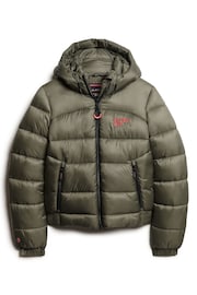 Superdry Green Sports Puffer Bomber Jacket - Image 4 of 6