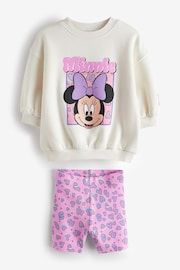 Pink Minnie Crew Sweatshirt and Shorts Set (3mths-7yrs) - Image 4 of 6