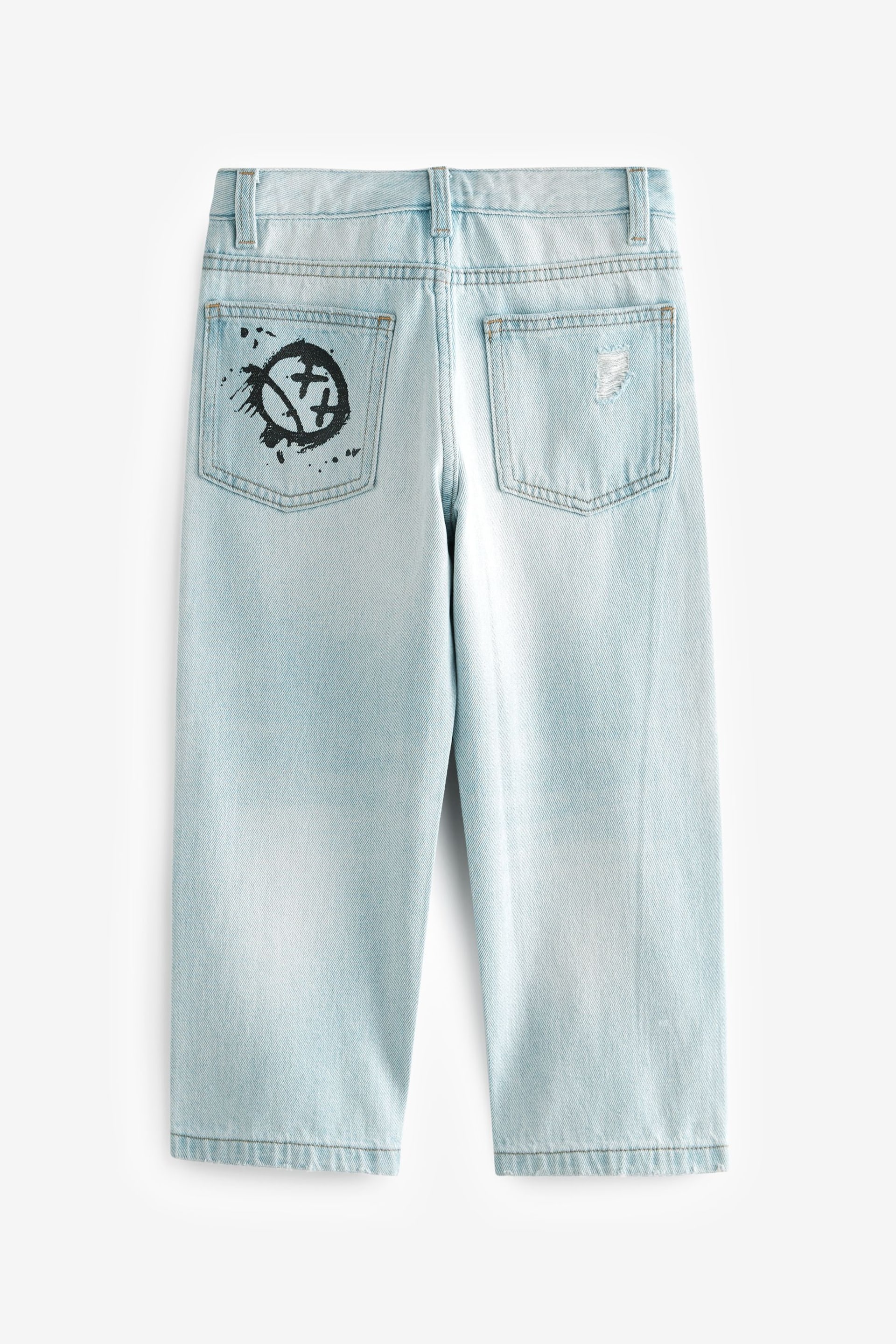Light Blue Graffiti Print Jeans (3-16yrs) - Image 7 of 8