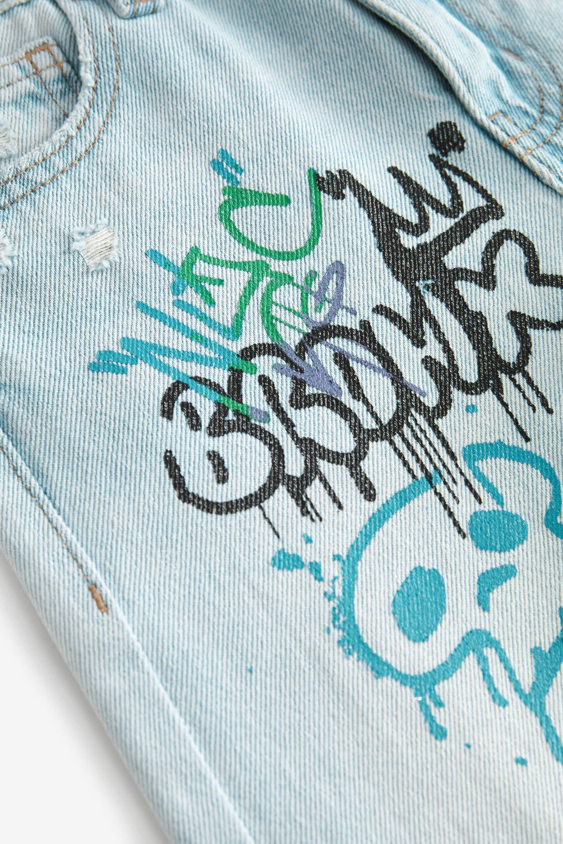 Light Blue Graffiti Print Jeans (3-16yrs) - Image 8 of 8