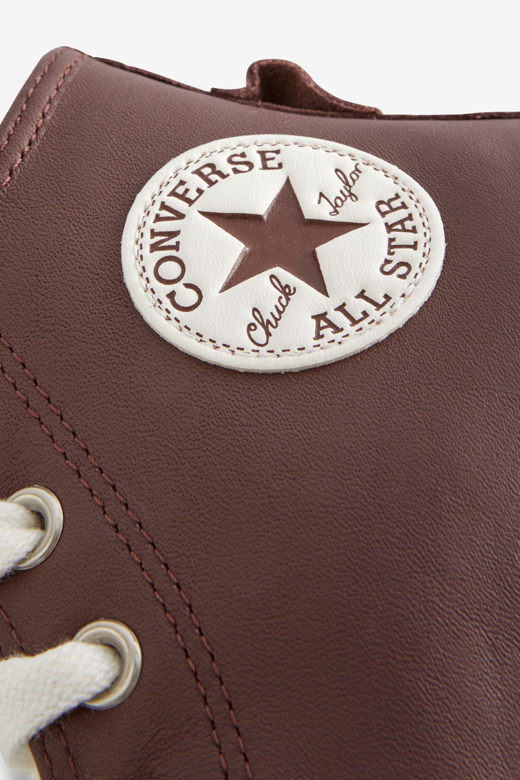 Buy Converse Brown Chuck Taylor All Star Leather Faux Fur Lining Trainers from Next Luxembourg