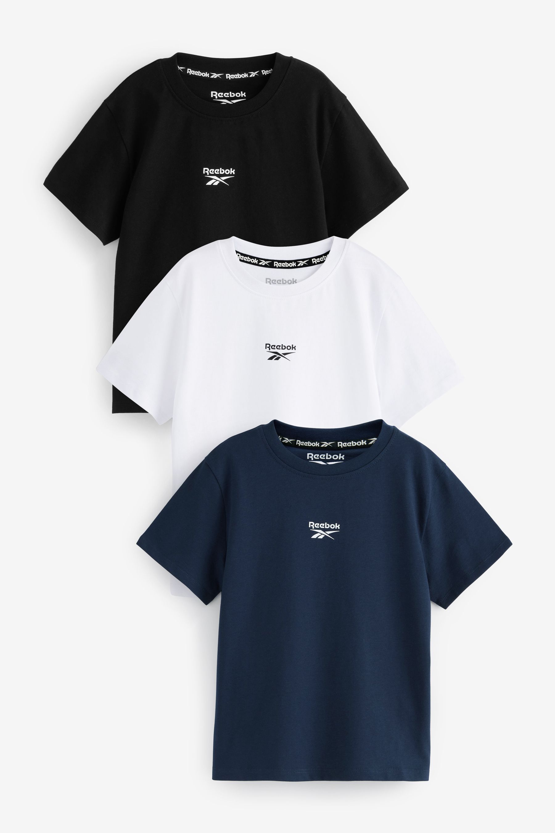 Reebok Junior Logo 100 Cotton T Shirts 3 Pack