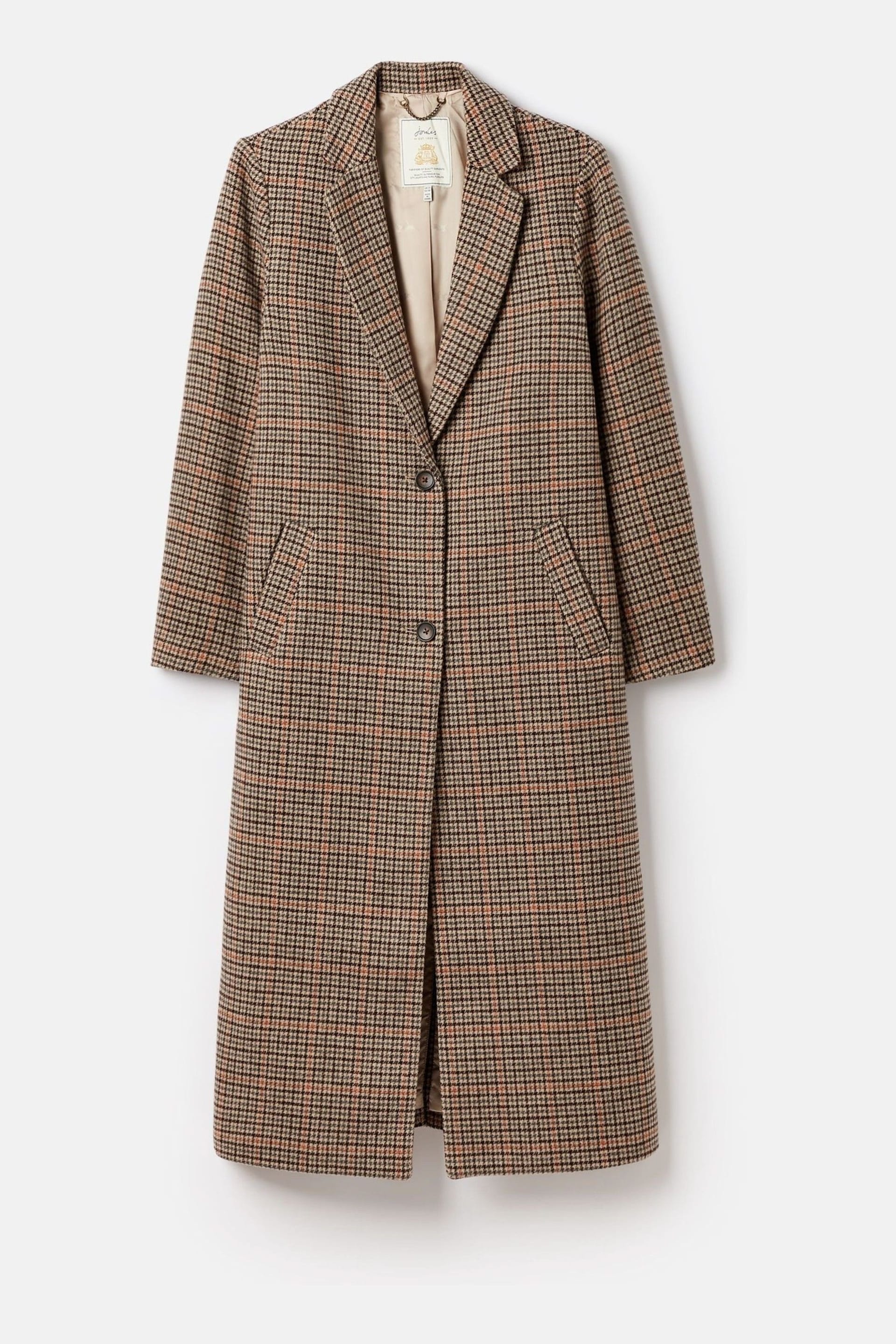 Joules Harrow Check Wool Blend Coat - Image 10 of 10