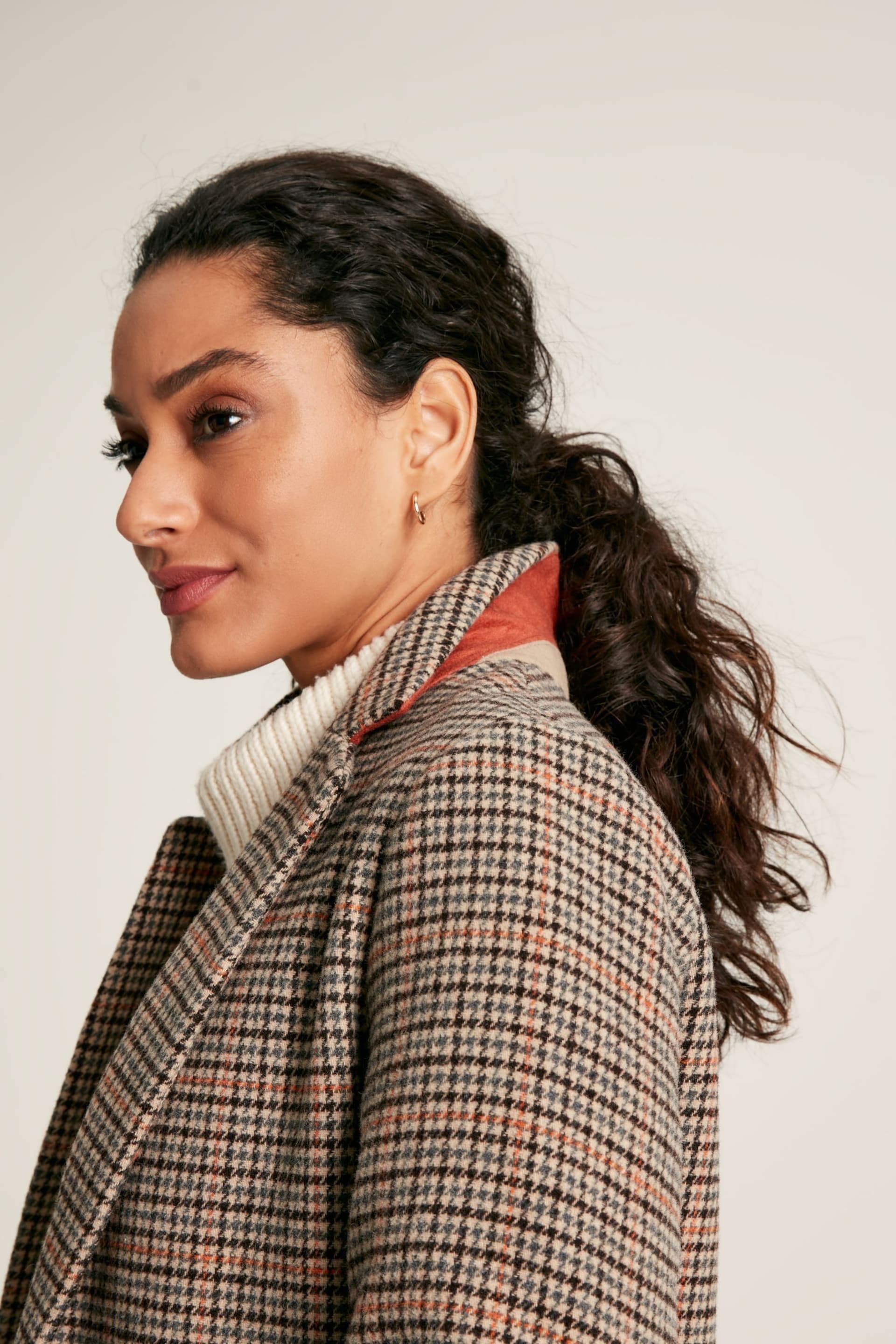 Joules Harrow Check Wool Blend Coat - Image 7 of 10