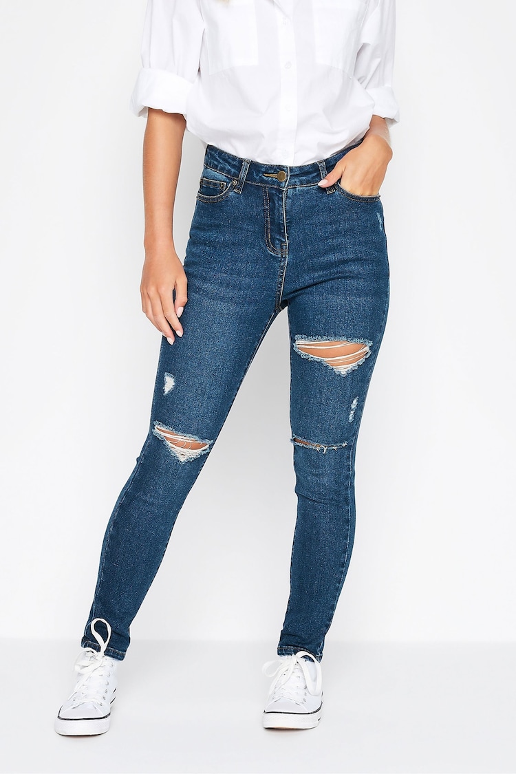 PixieGirl Petite Blue Distressed Stretch Skinny AVA Jeans - Image 2 of 4