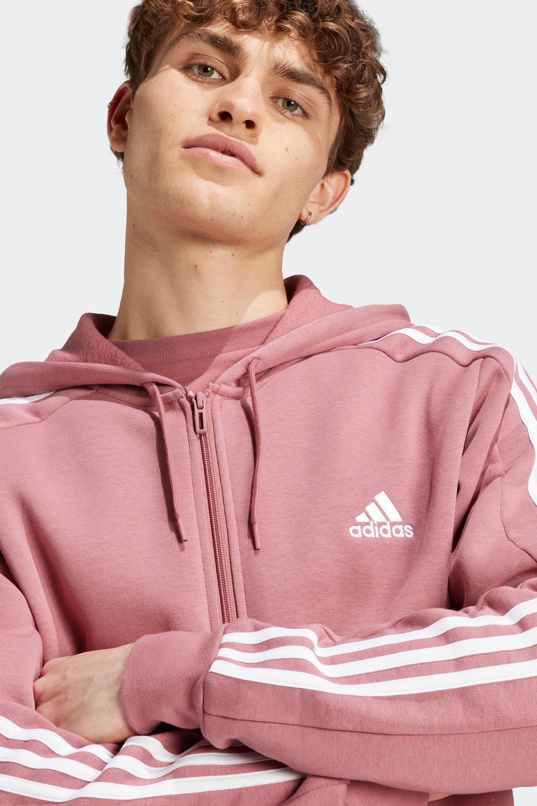 Red adidas hoodie zip up shop