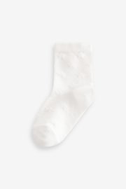 White 5 Pack Cotton Rich Star Texture Ankle Socks - Image 3 of 7