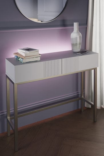 Frank Olsen White Iona 2 Drawer Console Table with Smart Features