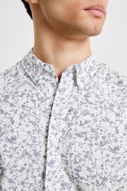 French Connection Geo Floral Short Sleeve White Shirt - Image 3 of 3