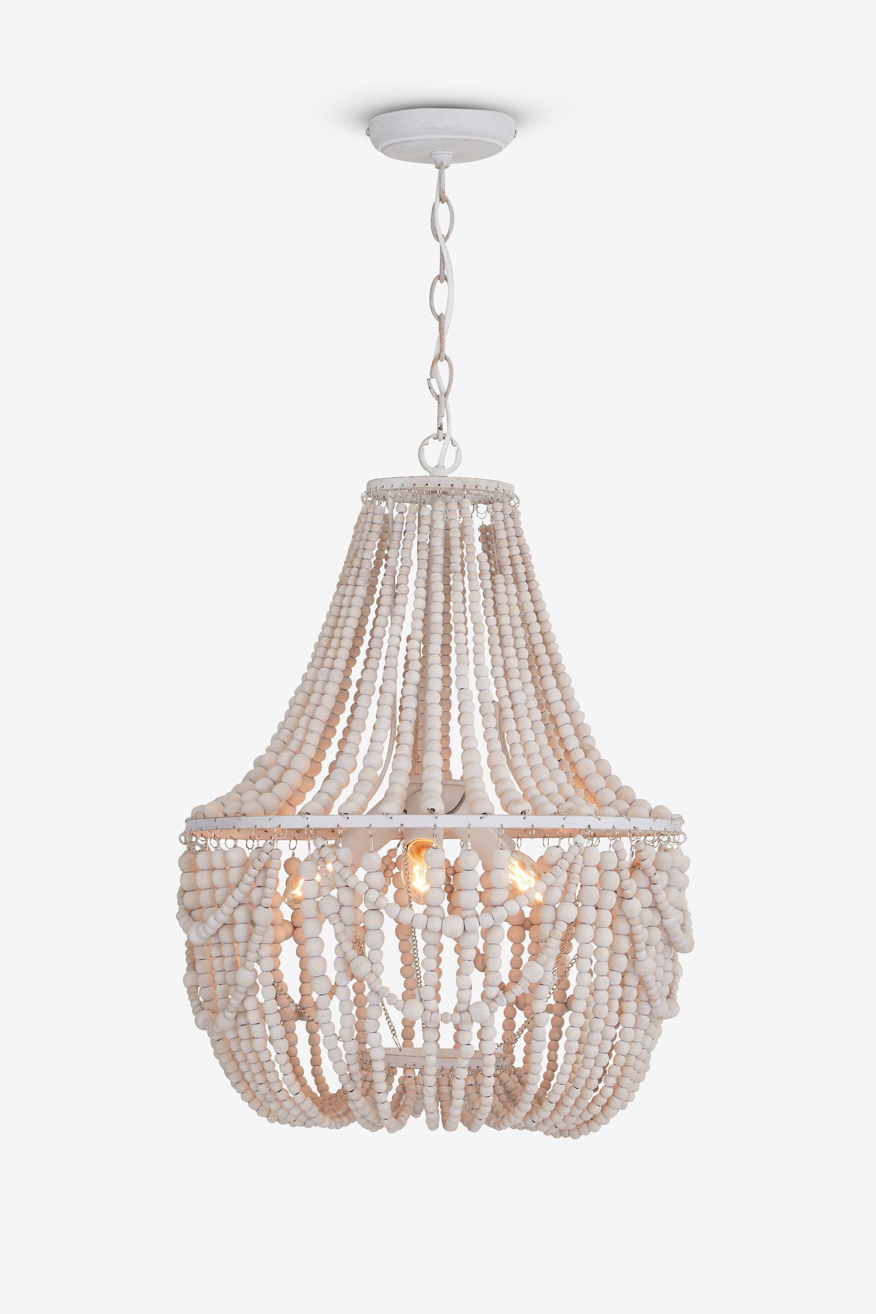 3 light discount beaded chandelier