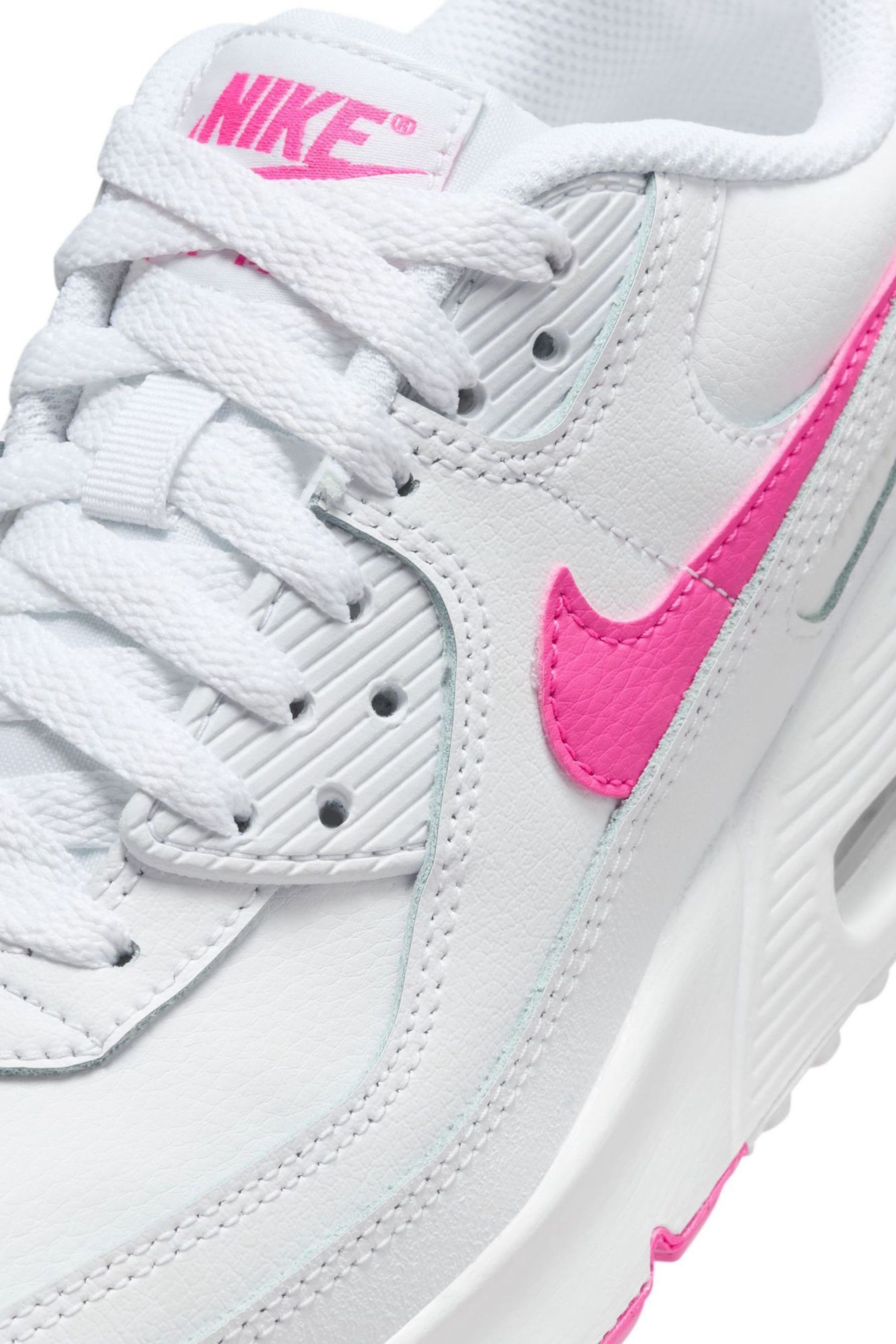 Buy Nike White Pink Youth Air Max 90 Easy On Trainers from the Next UK online shop