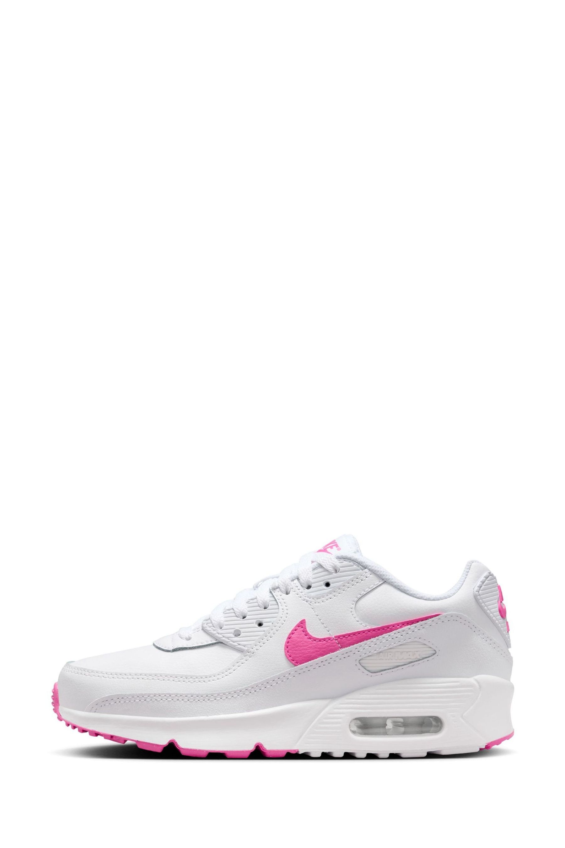 Buy Nike White Pink Youth Air Max 90 Easy On Trainers from the Next UK online shop