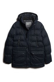 Superdry Blue Hooded Parka Jacket - Image 5 of 6