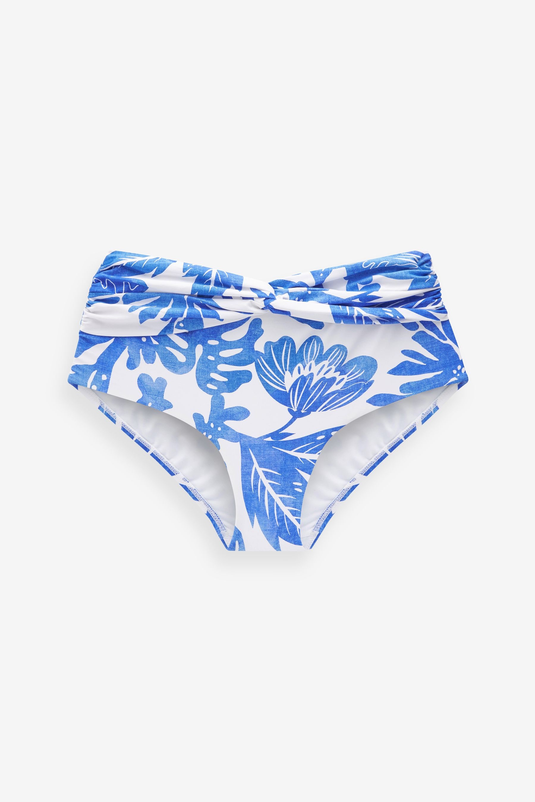 Buy Blue White Floral Midi Waist Bikini Bottoms from the Next UK online shop