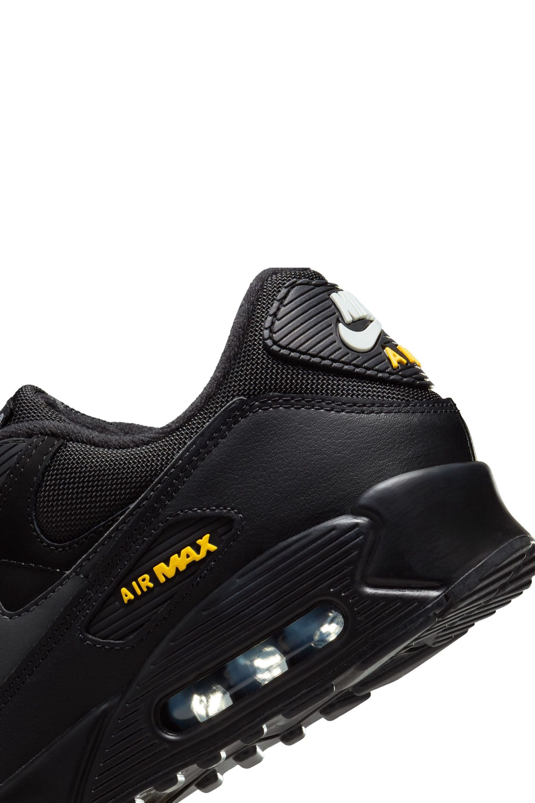 Nike Black Yellow Air Max 90 Trainers