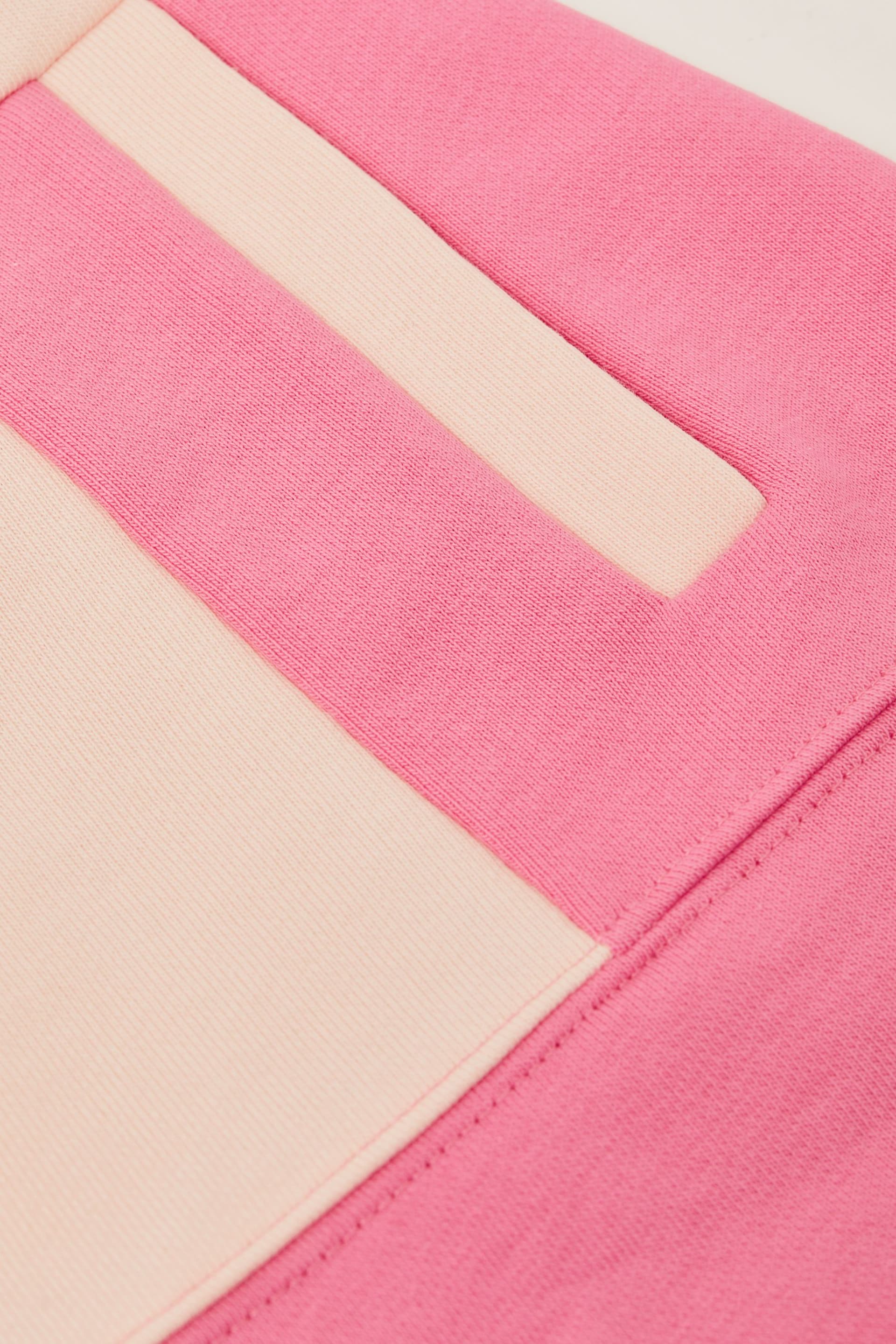 Reiss Pink Macey Junior Colourblock Cotton Drawstring Skirt - Image 6 of 6