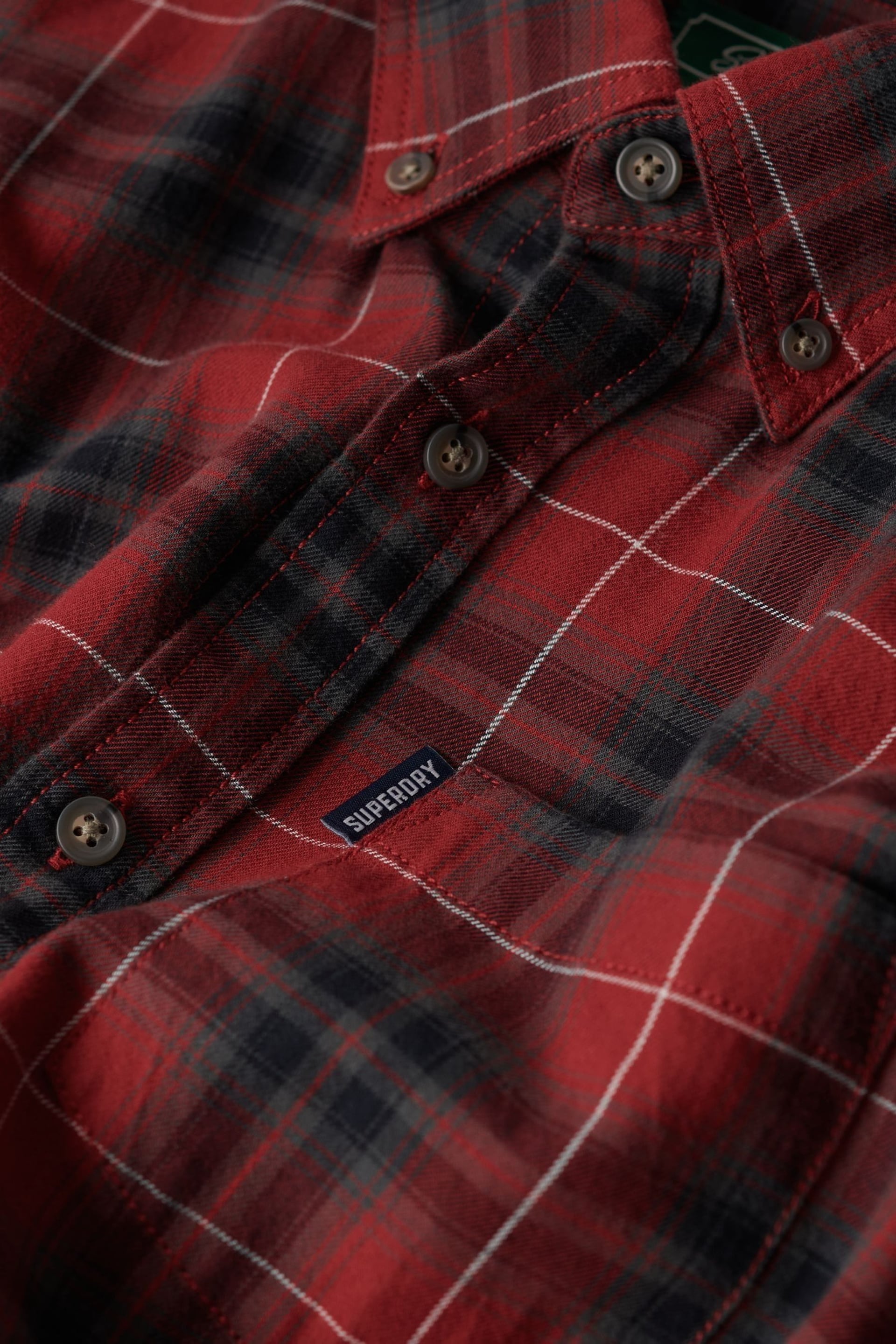 Superdry Red Vintage Check Shirt - Image 7 of 7