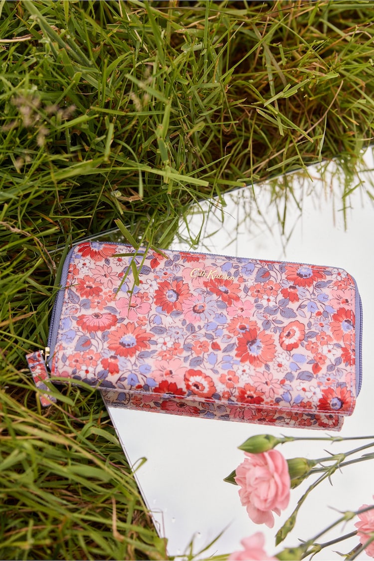 Cath Kidston Pink Ditsy Floral Continental Zip Card and Coin Wallet - Image 2 of 8