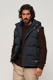 Superdry Blue Everest Hooded Puffer Gilet - Image 1 of 4