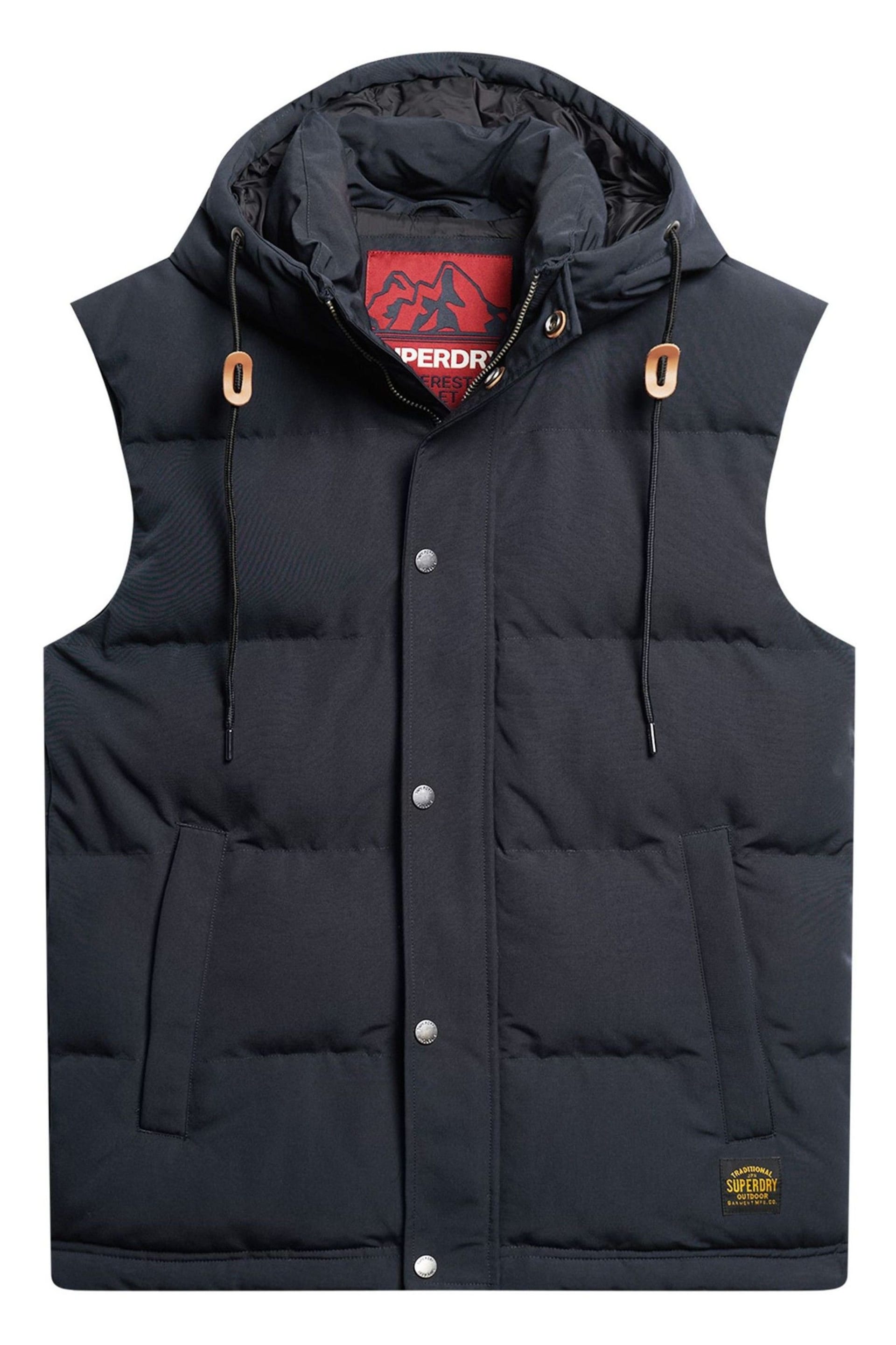 Superdry Blue Everest Hooded Puffer Gilet - Image 4 of 4