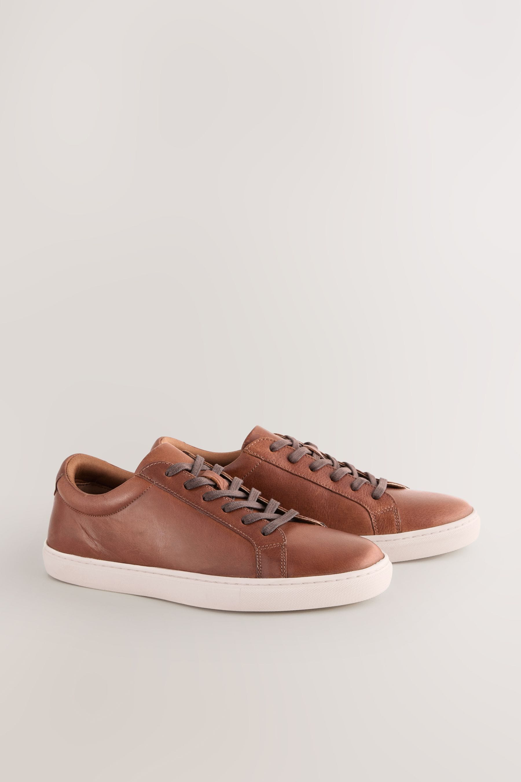 NEXT Tan Brown Leather Trainers uk11eu45 Mens