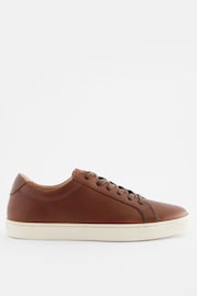 Tan Brown Leather Trainers - Image 3 of 6