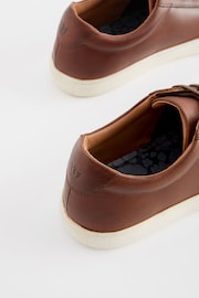 Tan Brown Leather Trainers - Image 5 of 6