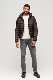 Superdry Brown Hooded Fuji Sports Padded Jacket - Image 1 of 6