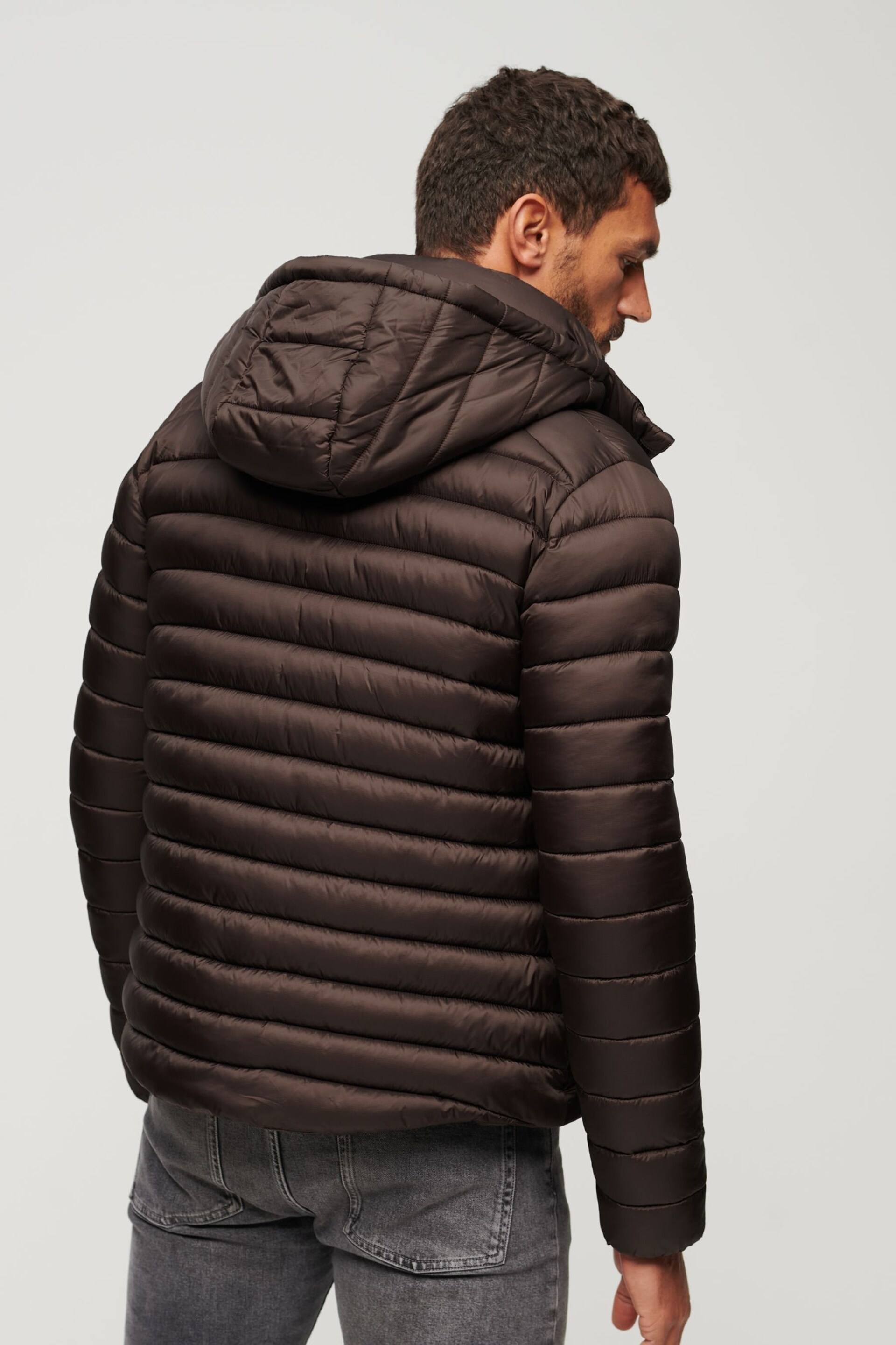 Superdry Brown Hooded Fuji Sports Padded Jacket - Image 2 of 6