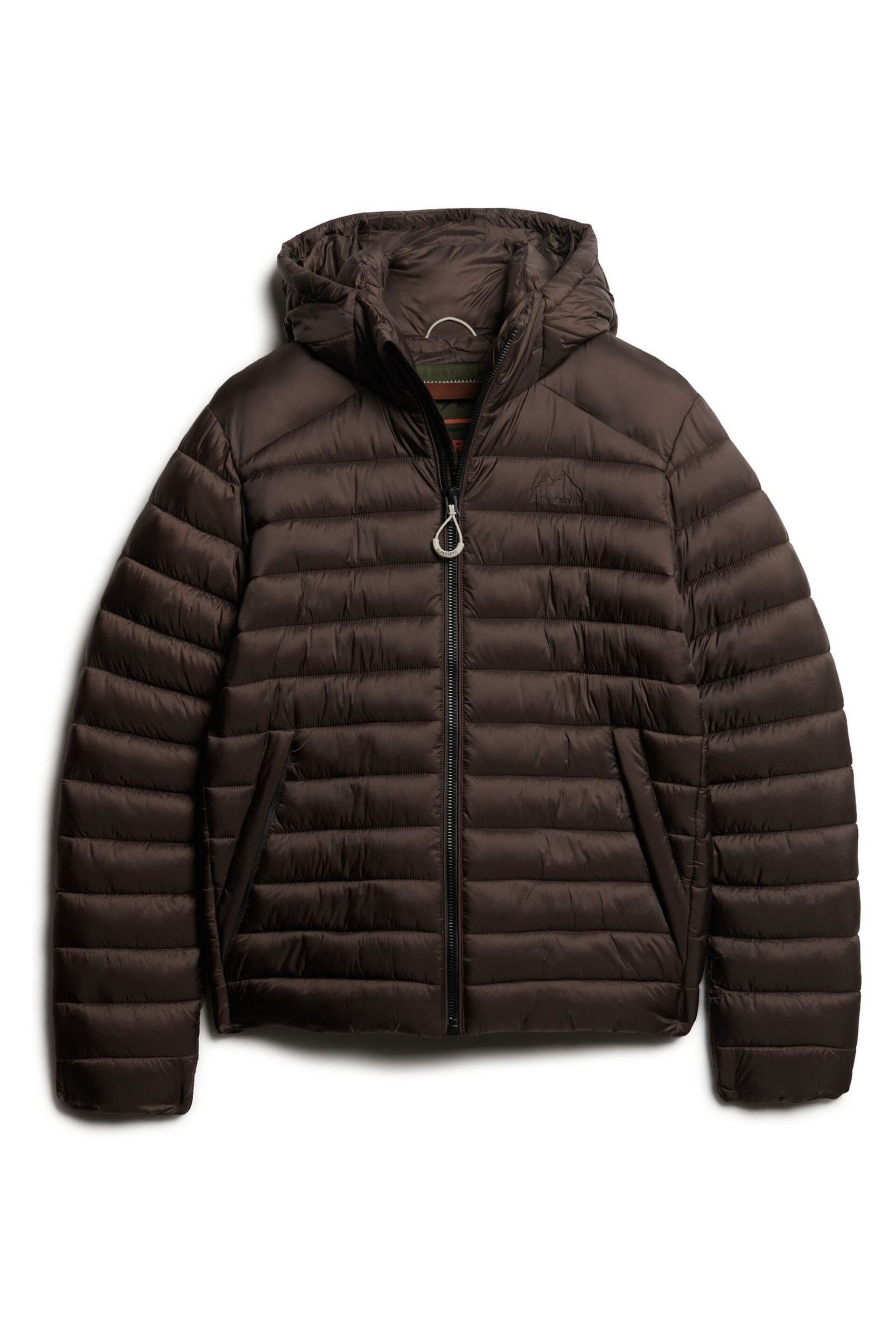 Superdry Brown Hooded Fuji Sports Padded Jacket - Image 4 of 6