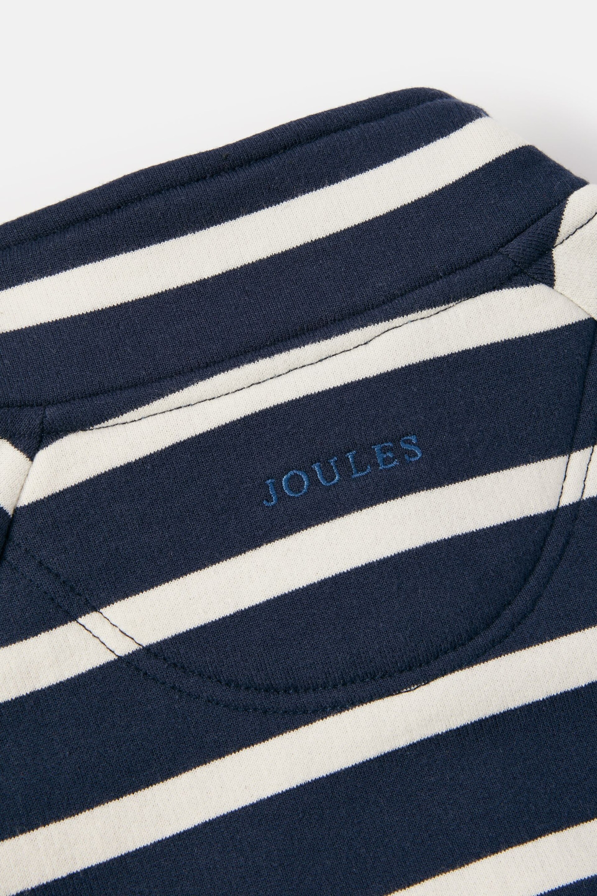 Joules Finn Navy Striped Quarter Zip Sweatshirt - Image 10 of 11
