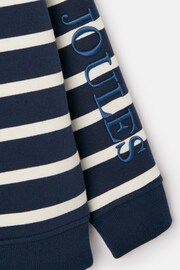 Joules Finn Navy & White Striped Quarter Zip Sweatshirt - Image 11 of 11
