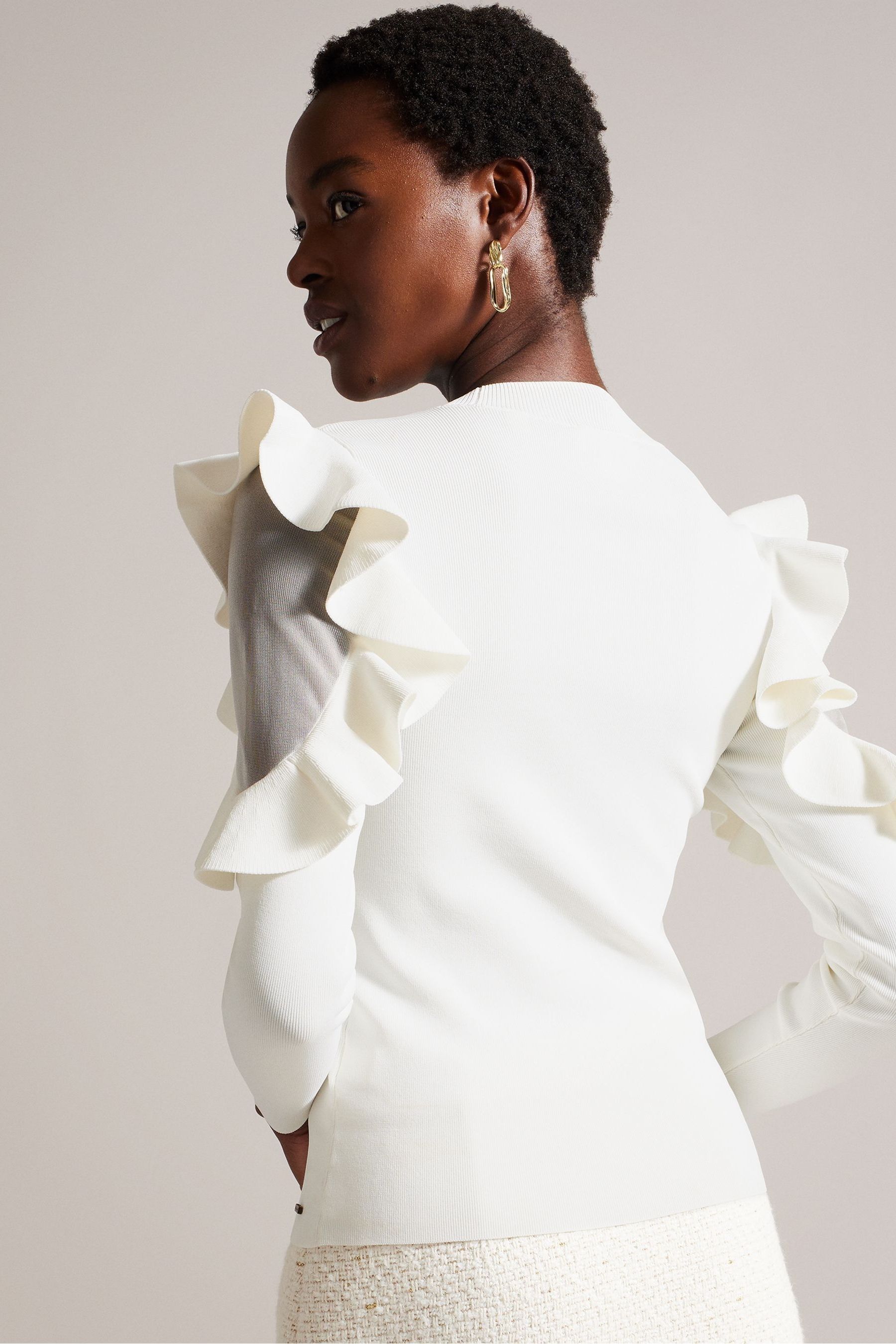 Ted baker ruffle top new arrivals