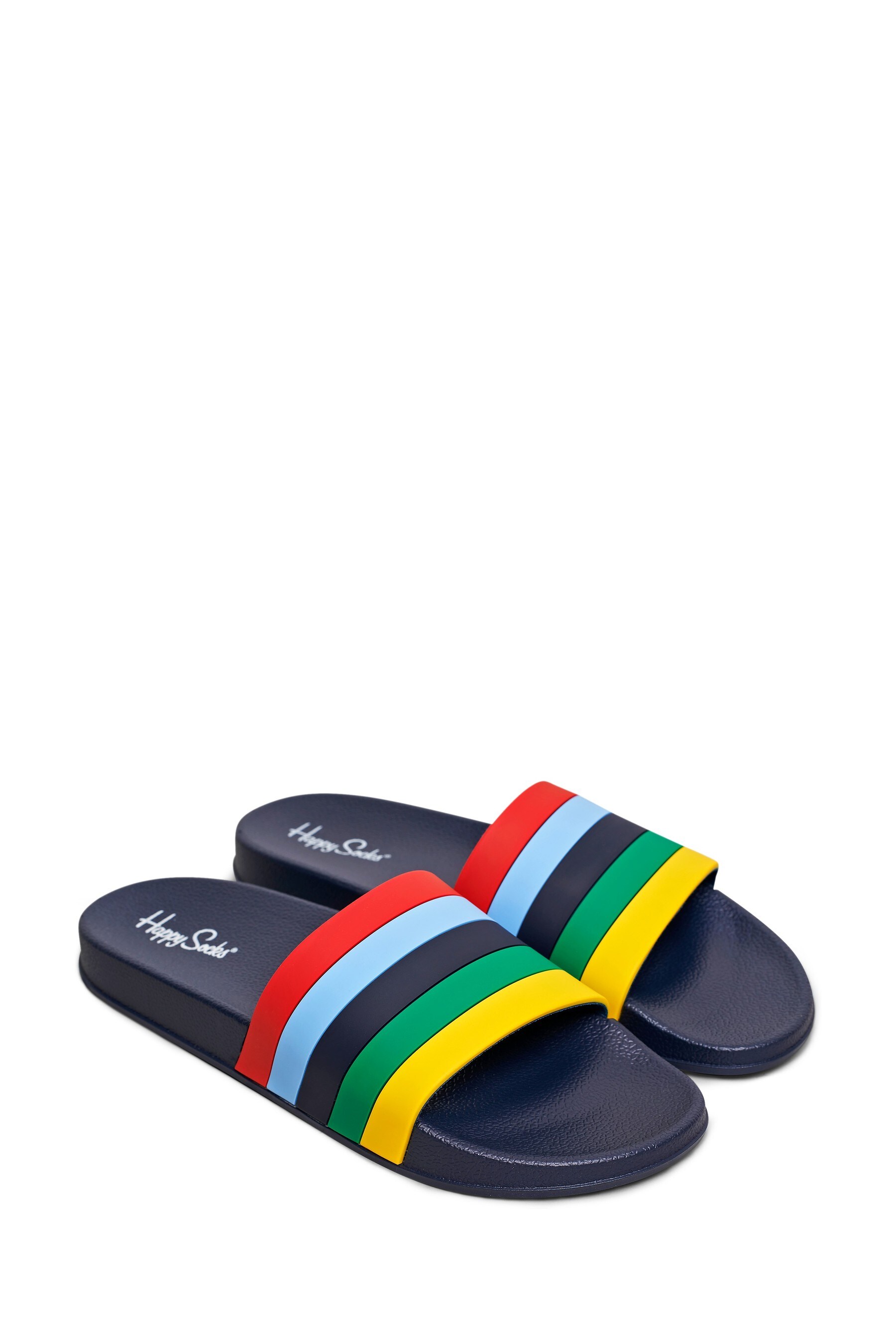 Happy Socks Blue Stripe Sliders