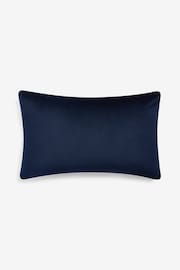 Navy Blue Zig Zag Cut Velvet 40 x 59cm Oblong Cushion - Image 5 of 5